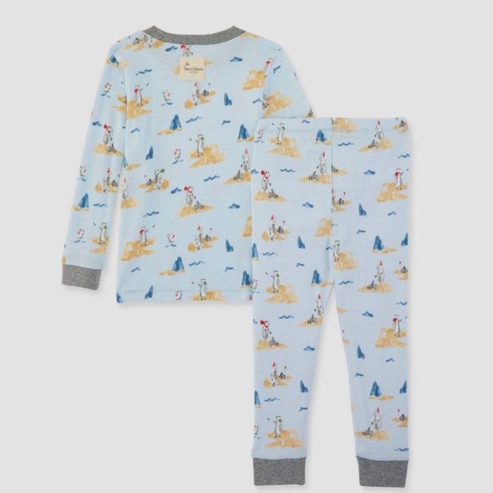Burt's Bees Baby Toddler 2pc Snowball Fight Organic Cotton Footed Pajama Set
